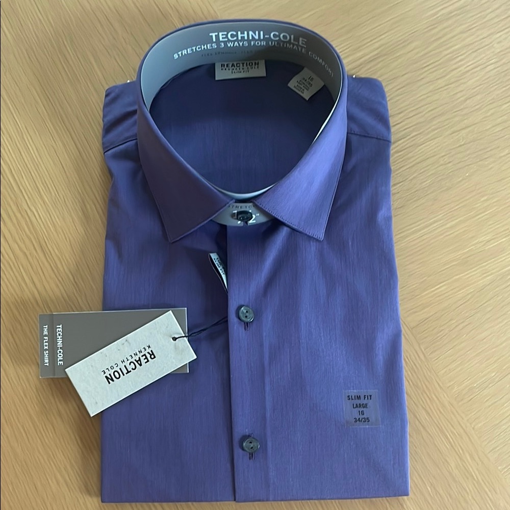Kenneth Cole Reaction Men's Purple Slim Fit Shirt